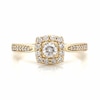 Thumbnail Image 4 of Engagement Ring 9ct Yellow Gold Round Cut Cushion Shaped Halo 0.33ct Diamond Ring