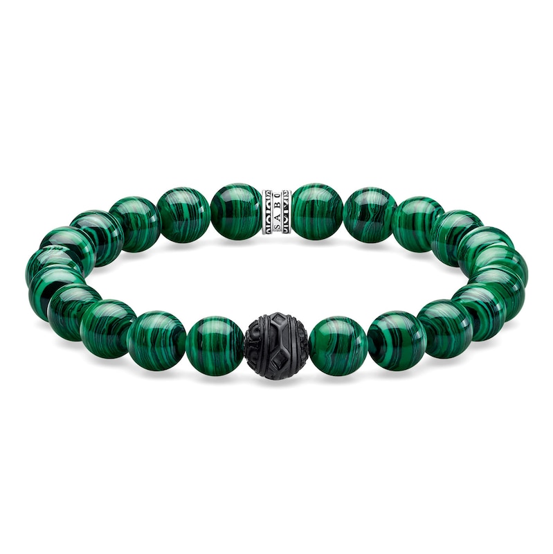 Thomas Sabo Men's Rebel At Heart Green Beaded 7 Inch Bracelet