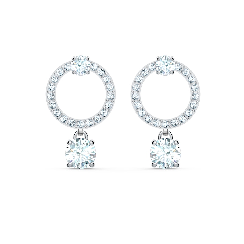 Swarovski Attract Circle Crystal Rhodium Plated Earrings