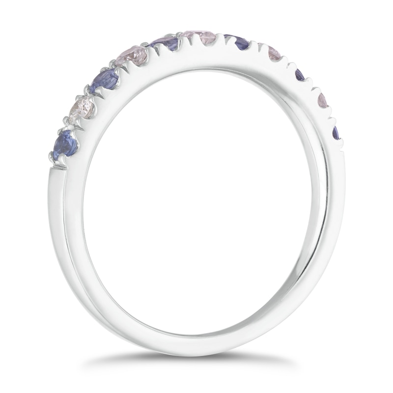18ct White Gold Sapphire & 0.20ct Diamond Ring