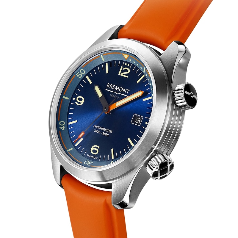 Bremont Argonaut Azure Men's Orange Rubber Strap Watch