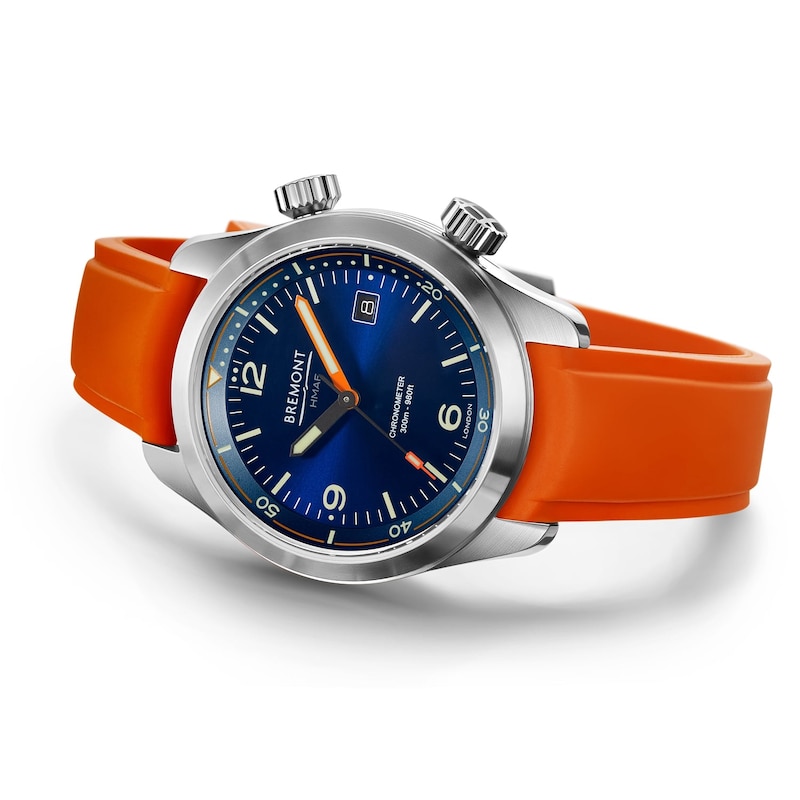 Bremont Argonaut Azure Men's Orange Rubber Strap Watch