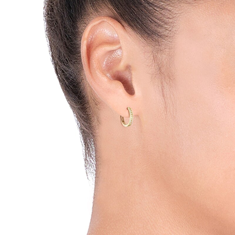 9ct Yellow Gold 0.15ct Diamond Hoop Earrings