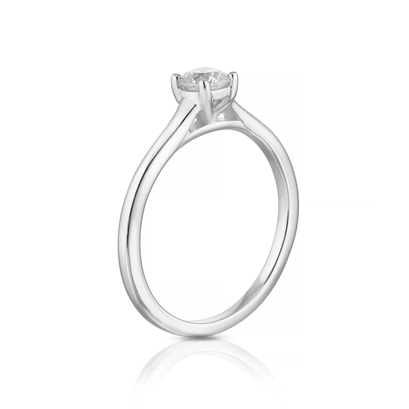 14ct White Gold 0.33ct Diamond Four Claw Solitaire Ring