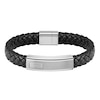 Thumbnail Image 0 of BOSS Lander Men's Black Leather 7 Inch Braided Bracelet
