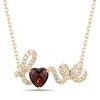 Thumbnail Image 0 of Le Vian 14ct Yellow Gold 0.23ct Diamond Garnet Love Necklace