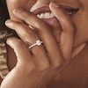 Thumbnail Image 4 of 18ct White Gold & Platinum 0.50ct Diamond Halo Ring