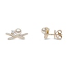Thumbnail Image 2 of Yoko London 18ct Yellow Gold Pearl & 0.24ct Diamond Cross Earrings