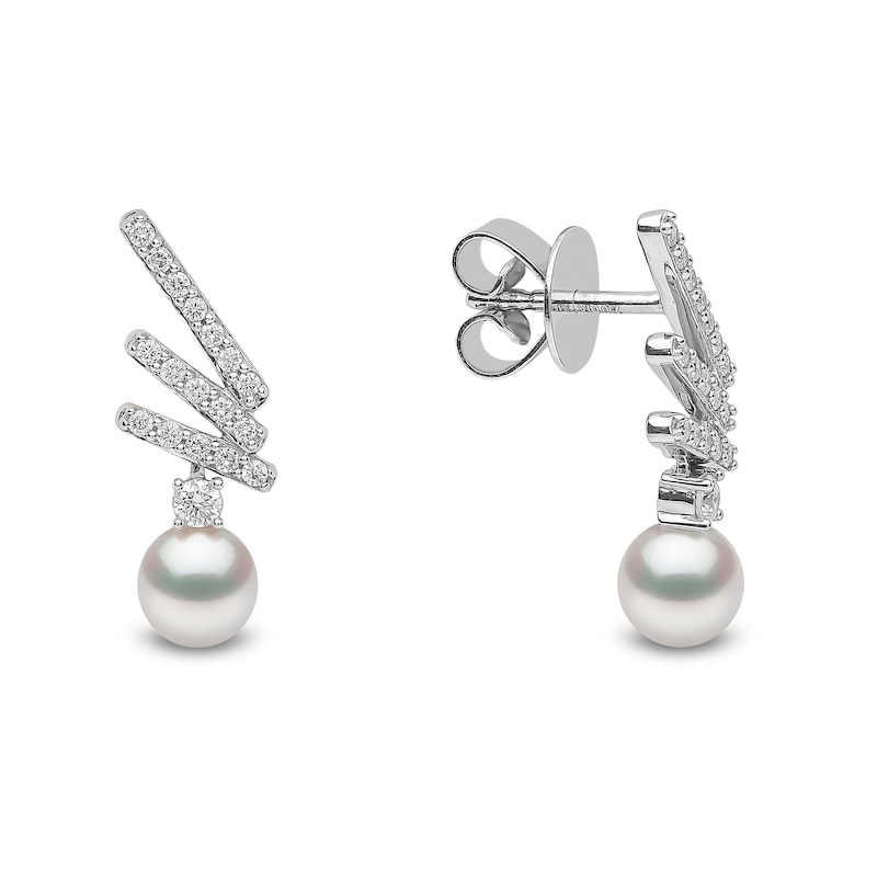 Yoko London 18ct White Gold Pearl & 0.68ct Diamond Earrings
