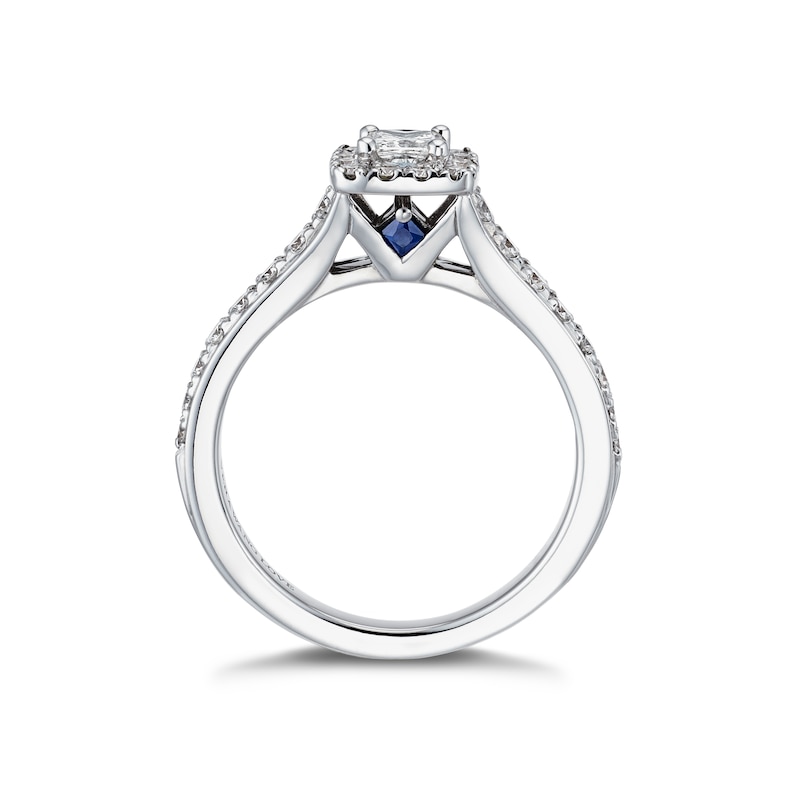 Vera Wang Platinum 0.69ct Total Diamond Princess Halo Ring