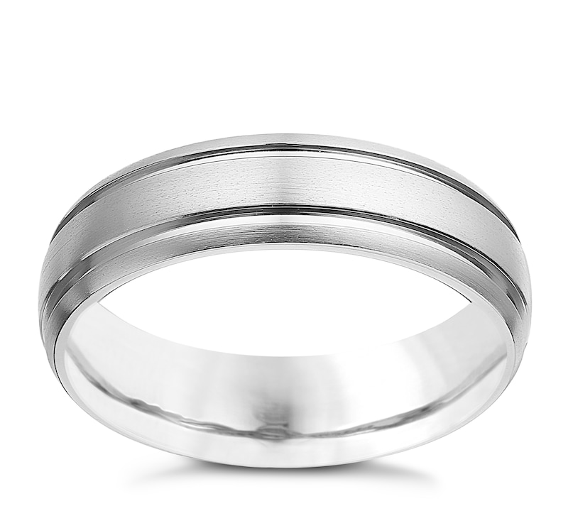 Titanium Men's Double Groove Ring