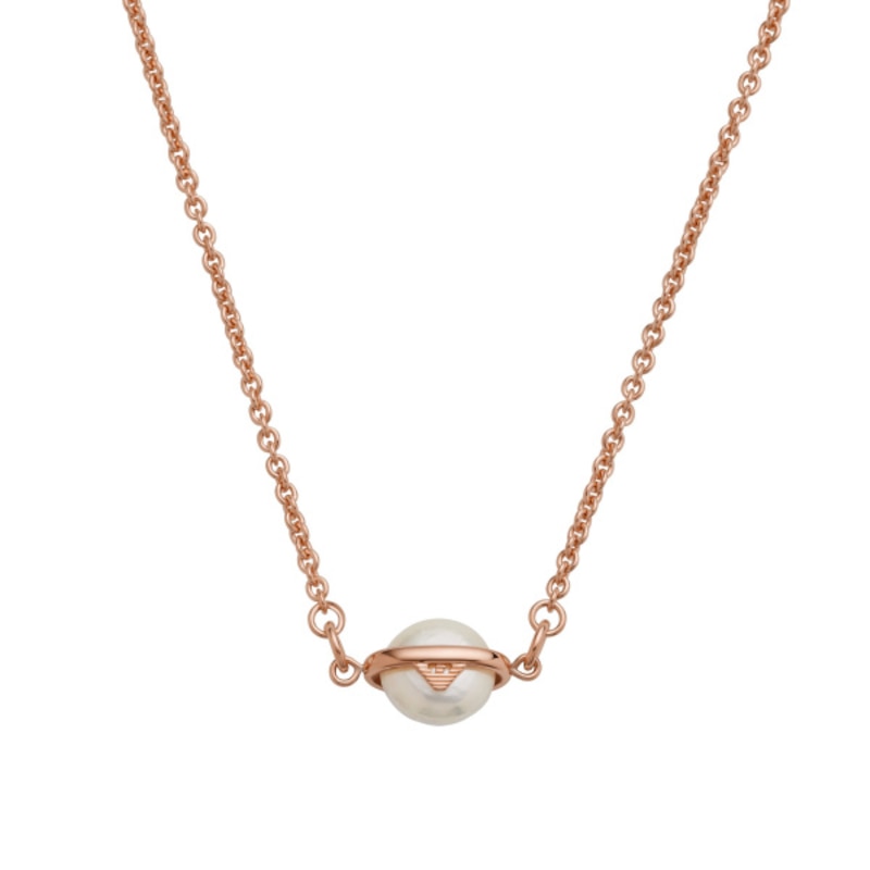 Emporio Armani Rose Gold-Tone Freshwater Pearl Necklace