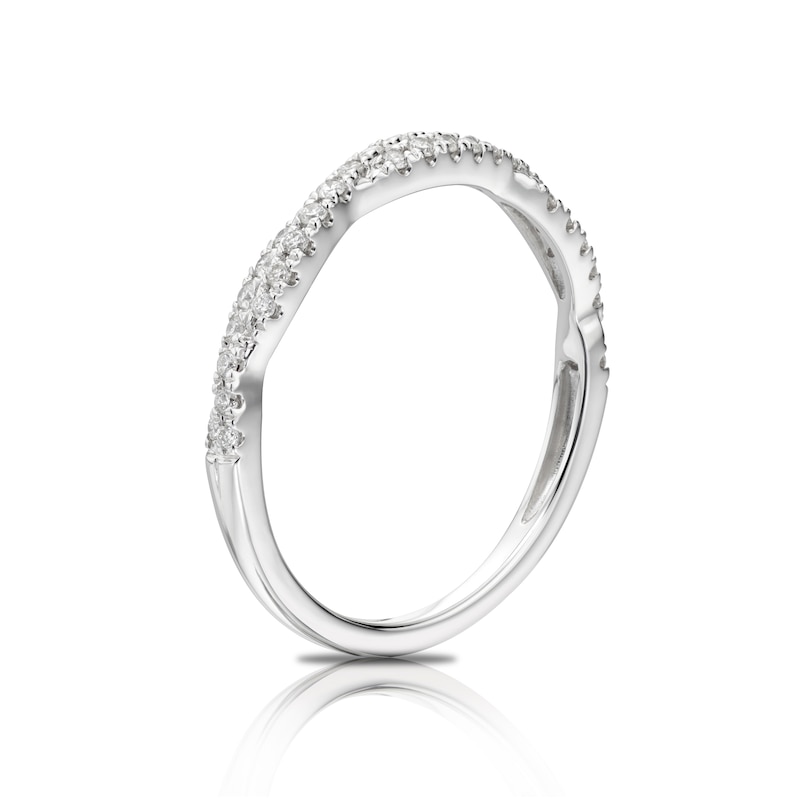 18ct White Gold 0.15ct Total Diamond Twisted Eternity Ring