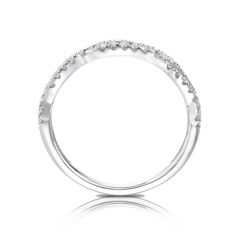 18ct White Gold 0.15ct Total Diamond Twisted Eternity Ring