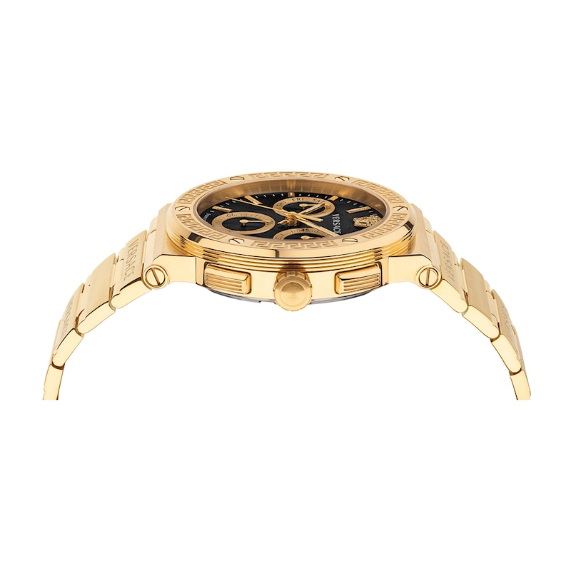 Versace Greca Logo Chronograph Gold-Tone Bracelet Watch