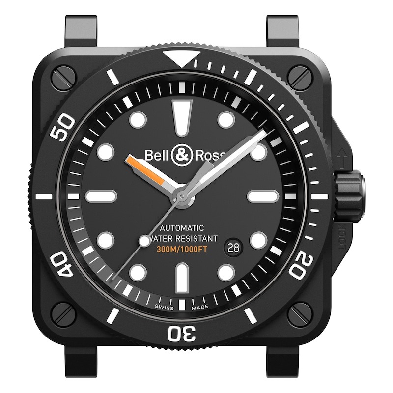 Bell & Ross BR-03 Diver Men's Matte Black Rubber Strap Watch