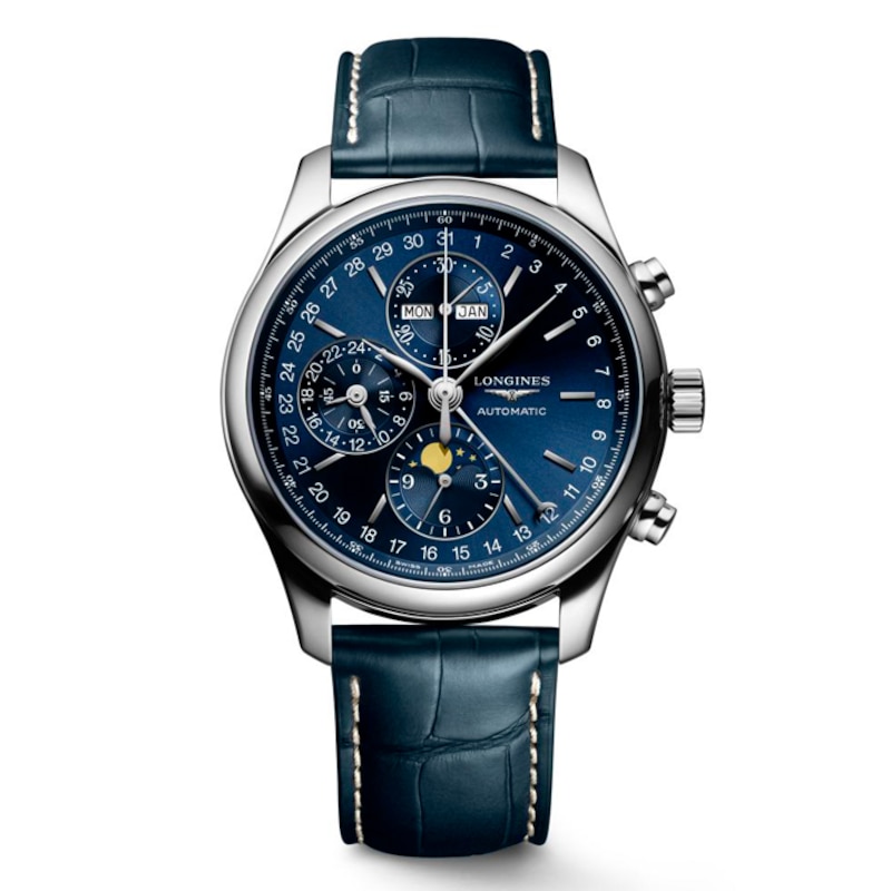Longines Master Collection Men's Blue Leather Strap Watch