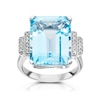 Thumbnail Image 2 of 9ct White Gold 0.10ct Diamond Blue Topaz Ring