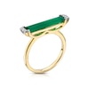Thumbnail Image 0 of 9ct Yellow Gold Diamond Green Onyx Baguette Ring