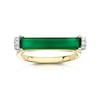 Thumbnail Image 2 of 9ct Yellow Gold Diamond Green Onyx Baguette Ring