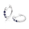 Thumbnail Image 0 of 9ct White Gold Diamond & Sapphire Hoop Earrings