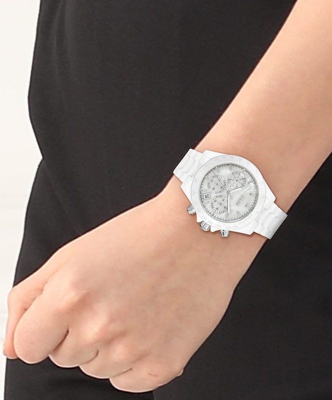 BOSS Novia Ladies' White Ceramic Bracelet Watch