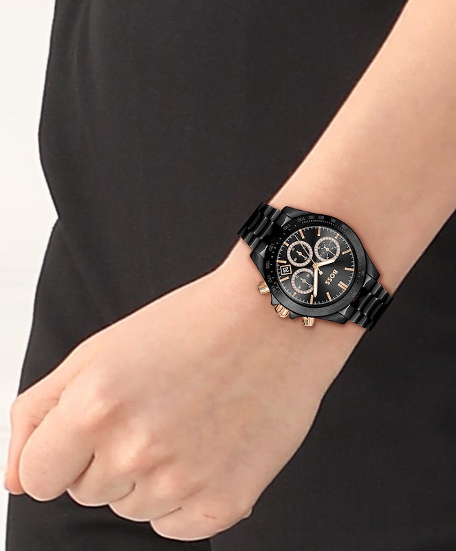 BOSS Novia Ladies' Black Ceramic Bracelet Watch