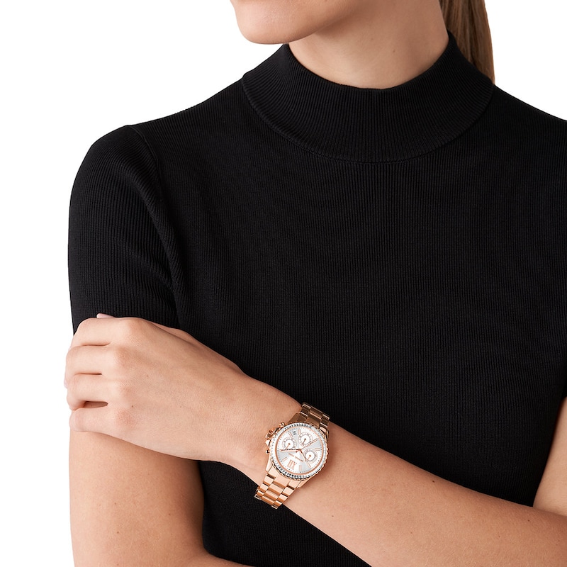 Michael Kors Everest Chrono Rose Gold-Tone Bracelet Watch