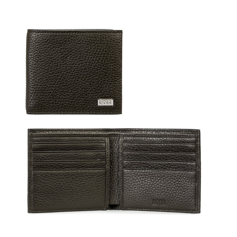 BOSS Crosstown Men's Black Leather Billfold Wallet