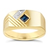 Thumbnail Image 0 of 9ct Yellow Gold Men's Diamond & Sapphire Ring