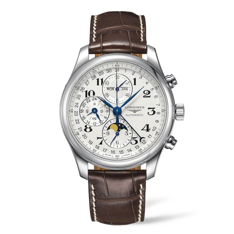 Longines Master Collection Chrono Brown Leather Strap Watch