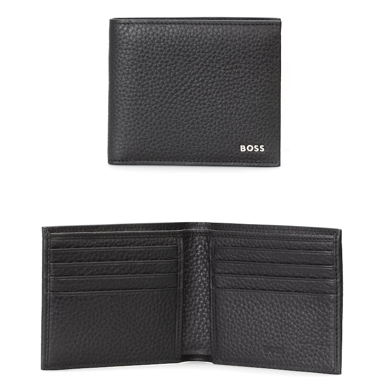 BOSS Men's Black Grained Leather Wallet