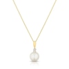 Thumbnail Image 0 of 9ct Yellow Gold Cultured Freshwater Pearl & Diamond Pendant Necklace