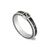 Thumbnail Image 0 of Gucci Interlocking Sterling Silver & Black Enamel Slim Ring Size M