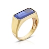 Thumbnail Image 1 of 9ct Yellow Gold Men's Created Sapphire Oblong Signet Ring