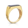 Thumbnail Image 2 of 9ct Yellow Gold Men's Created Sapphire Oblong Signet Ring