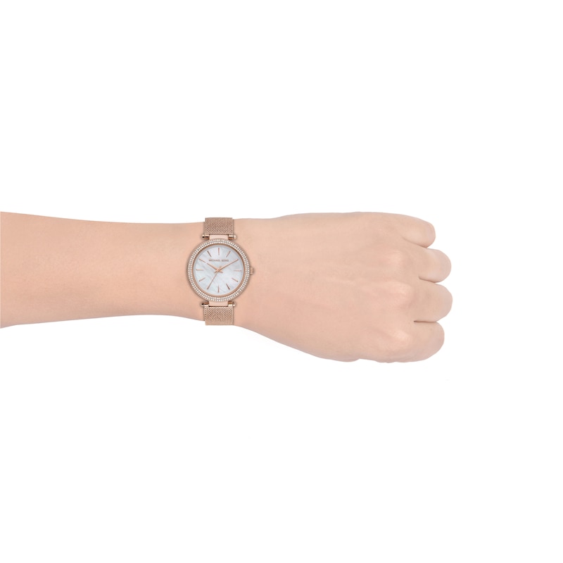 Michael Kors Darci Ladies' Rose Gold-Tone Mesh Bracelet Watch