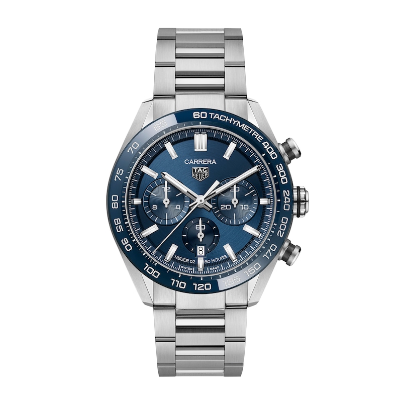 TAG Heuer Carrera 44mm Blue Dial & Stainless Steel Bracelet Watch