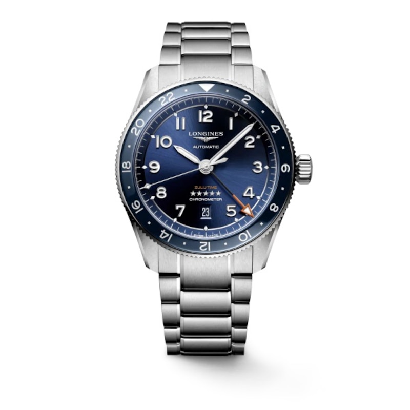 Longines Spirit Zulu Time Blue Dial & Stainless Steel Bracelet Watch