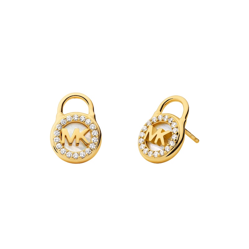 Michael Kors 14ct Yellow Gold Plated Padlock Stud Earrings