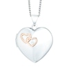 Thumbnail Image 0 of Silver & 9ct Rose Gold 18 Inch Diamond Heart Locket