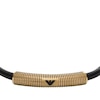 Thumbnail Image 1 of Emporio Armani Black Leather & Gold-Tone 7 Inch Bracelet