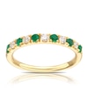Thumbnail Image 0 of 18ct Yellow Gold Emerald & 0.20ct Diamond Eternity Ring