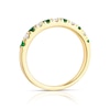 Thumbnail Image 2 of 18ct Yellow Gold Emerald & 0.20ct Diamond Eternity Ring