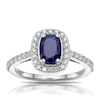 Thumbnail Image 0 of 18ct White Gold Sapphire & 0.40ct Diamond Halo Ring