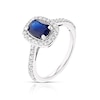 Thumbnail Image 1 of 18ct White Gold Sapphire & 0.40ct Diamond Halo Ring