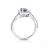 Thumbnail Image 2 of 18ct White Gold Sapphire & 0.40ct Diamond Halo Ring