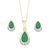Thumbnail Image 0 of 9ct Yellow Gold Emerald & Diamond Jewellery Set