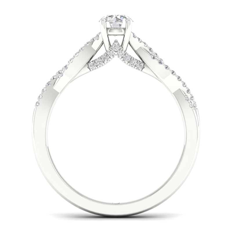 The Diamond Story Platinum 0.40ct Total Diamond Twist Ring