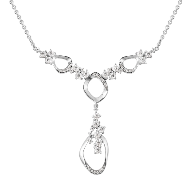 Lucy Quartermaine Volcan Exclusive  Silver White Topaz Drop Necklace